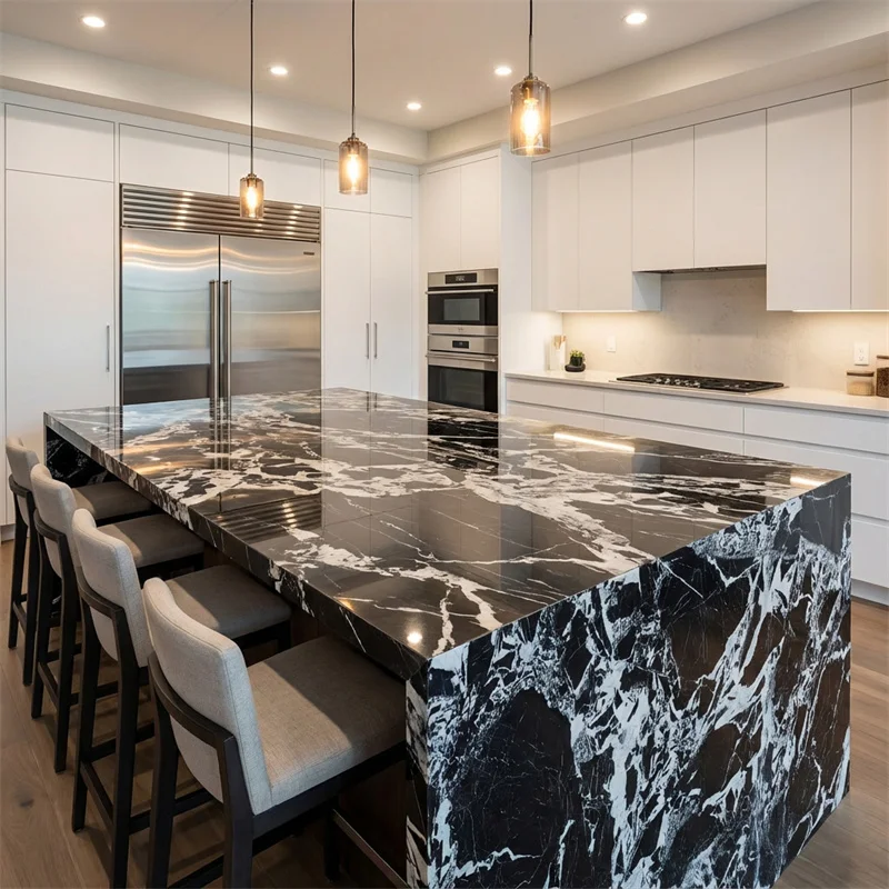 product modern natural stone black marble counter top polished tables marble for kitchen countertops-2