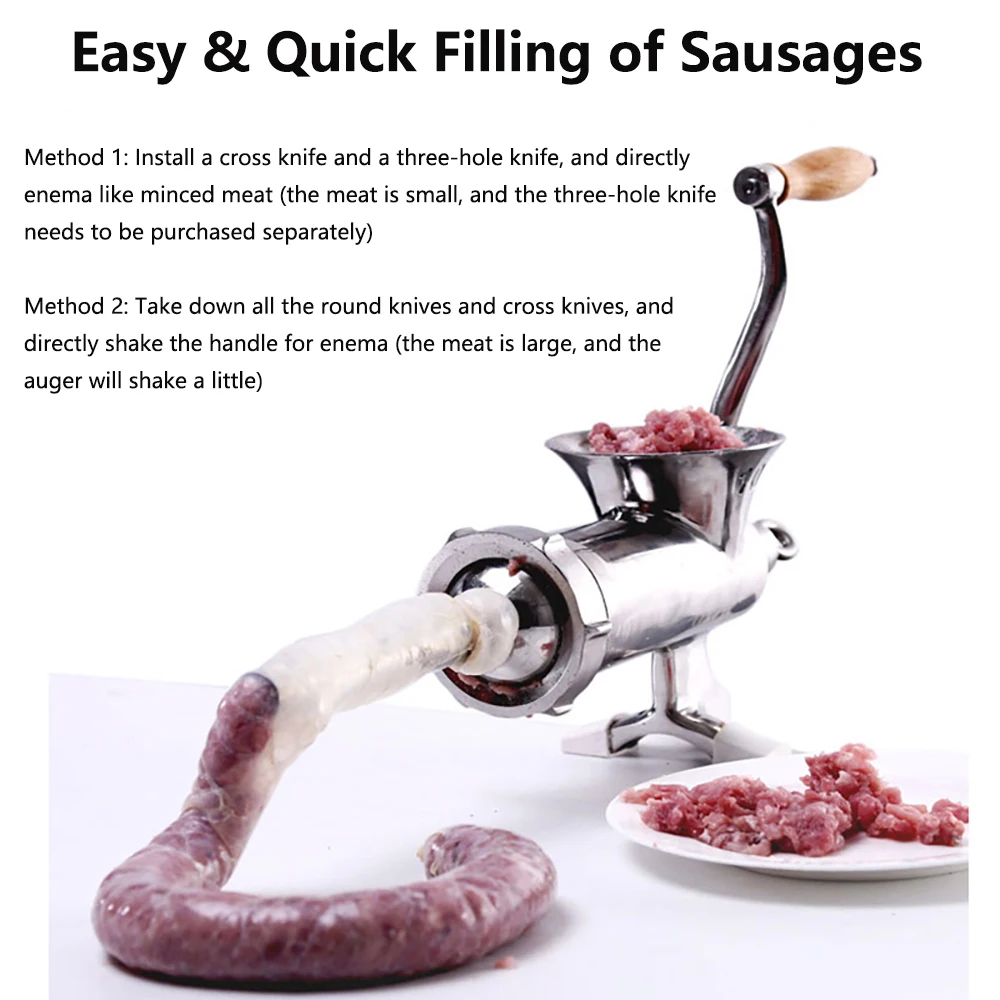 Hachoir à Viande Manuel En Alliage D'Aluminium – Broyeur Maison Pour Saucisses, Porc, Bœuf – Facile Et Robuste