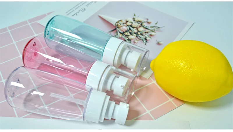 Empty Skin Care Fine Mist Spray Bottle 30ml 60ml 80ml 100ml  PETG Plastic Clear Pink Serum Bottle