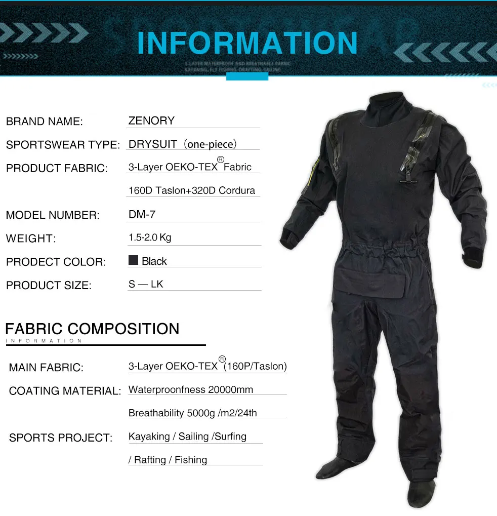 カスタマイズ ZENORY 3.0 プライ 防水ラバーダイビングドライスーツ