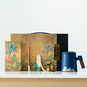 Business Gift Set with Tea Cup Wholesale Luxury Vacuum Cup Notebook Customization Factory A6 Notepad