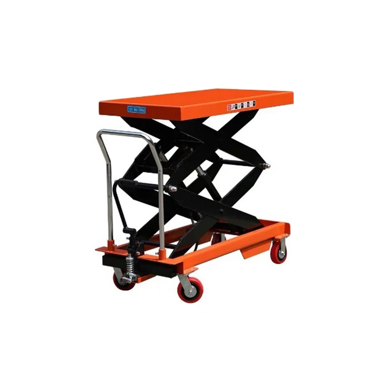 Small Manual Lift Tables Scissor Hand Forklift with Table Portable 350 KG 500 KG 1 M 1.6 M Forklift For Sale Mobile Lift Table