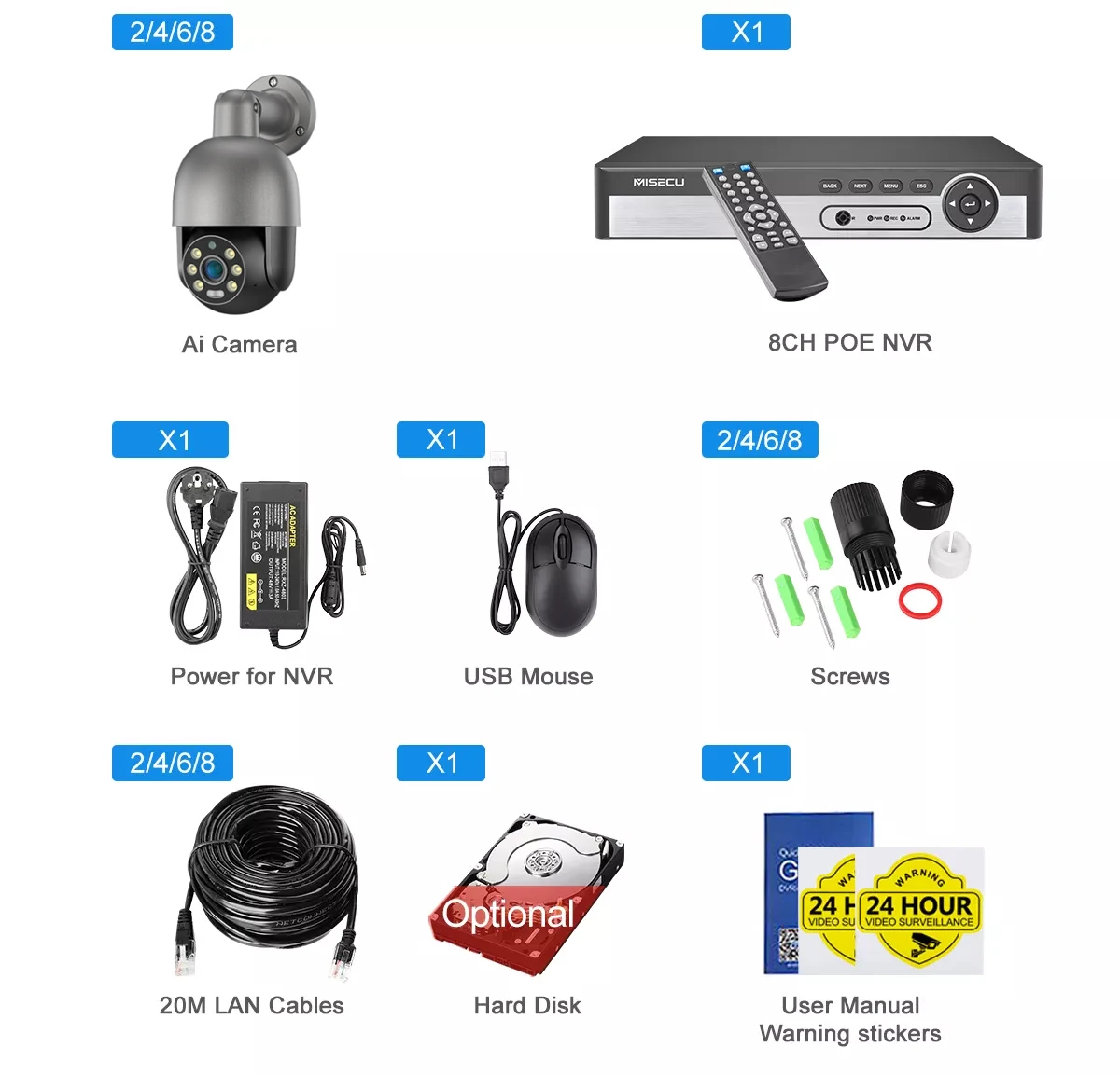 Tinosec 8 Camera Security System Ptz Camera 4k 8mp Rotate Auto Tracking