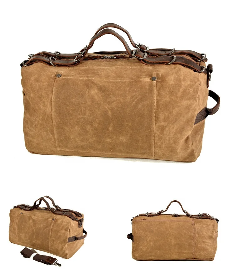 9518 Мужская винтажная Вощеная хлопковая холщовая спортивная сумка дорожная для выходных