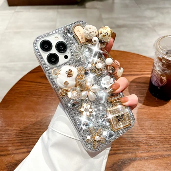 Luxury Full Coverage Anti-Drop Phone Case for iPhone 6 Plus New Model Pumpkin Car with Diamond Protective Phone Case