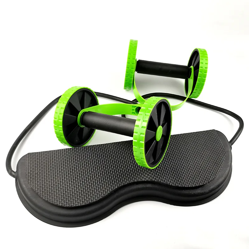 Automatic rebound tension double rope healthy muscle abdominal wheel roller belly thin arm fitness Abdominal strengthening wheel