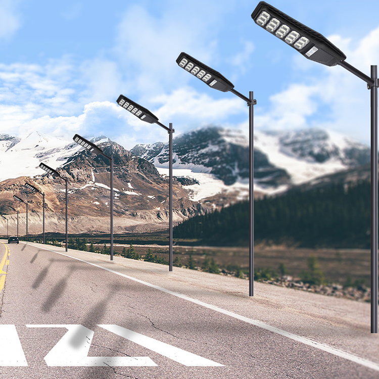 IP65 водонепроницаемый датчик движения 100 Вт 200 Вт 300 Вт Встроенный все в одном Солнечный светодиодный уличный фонарь