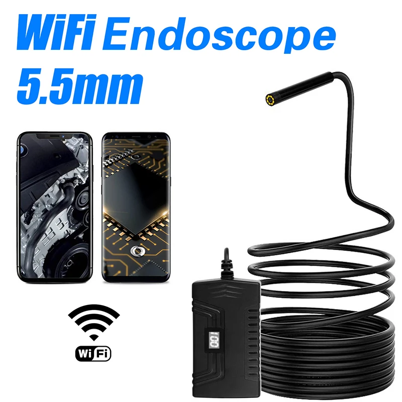 Telecamera endoscopica HD 6 LED Wireless WiFi IP67 Smartphone tablet