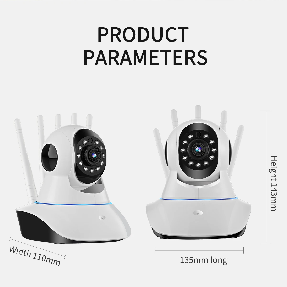 1080P HD Night Vision Camera, Indoor Outdoor Waterproof Wifi Home Security Mobile Phone Remote Monitoring Camera