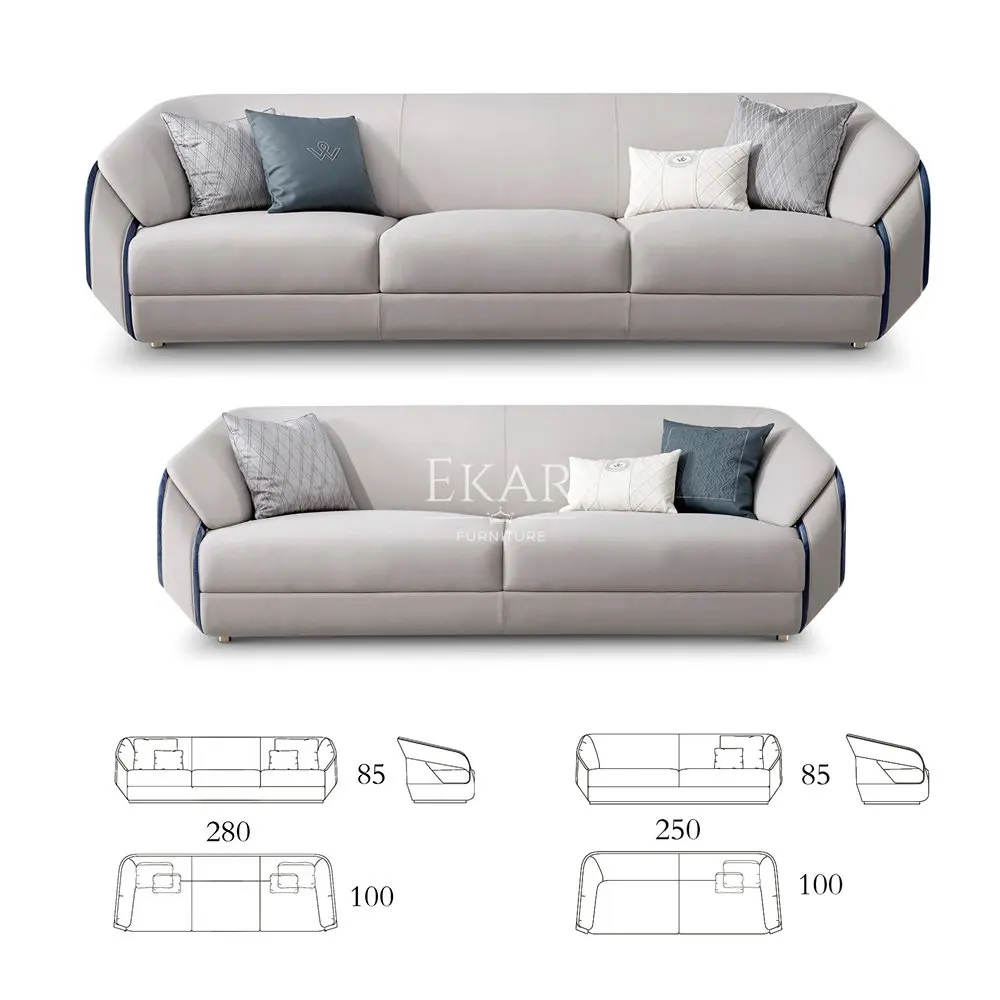 EKAR FURNITURE Modern Comfort 2-Seater Leather Couch - Living Room Elegance supplier