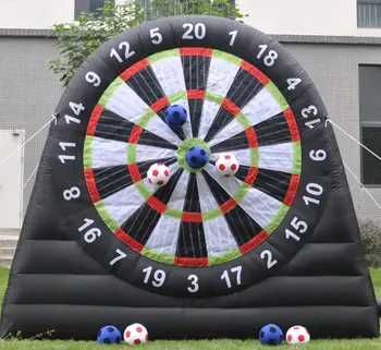 New Popular Outdoor Inflatable Soccer Darts Board Game Custom Size 8pcs Soccer Ball Kick Dartboard Carnival Sport Game