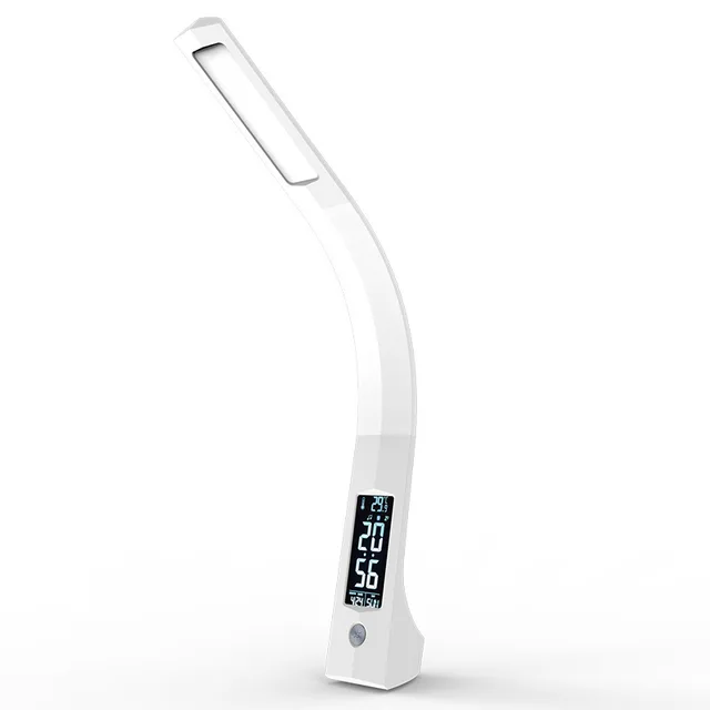 Flexible Reading LED Desk Lamp With Alarm Clock Calendar Temperature Foldable LCD Clock Digital Display Reading Table Lamps