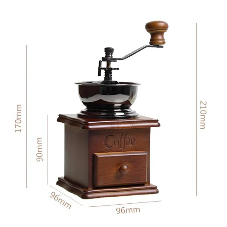 Top Seller Products Good Quality Factory Supply Kitchen Gadgets Wooden Manual Antique Coffee Grinder Coffee Bean Grinder