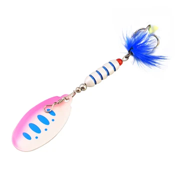 Stock 90mm 7g 5pcs Set Spinner Spoon Lure Strong Reflection Fishing Spinner Lures Pesca Fishing Lures Spinner Bait Lures – Metal Jig – view 4