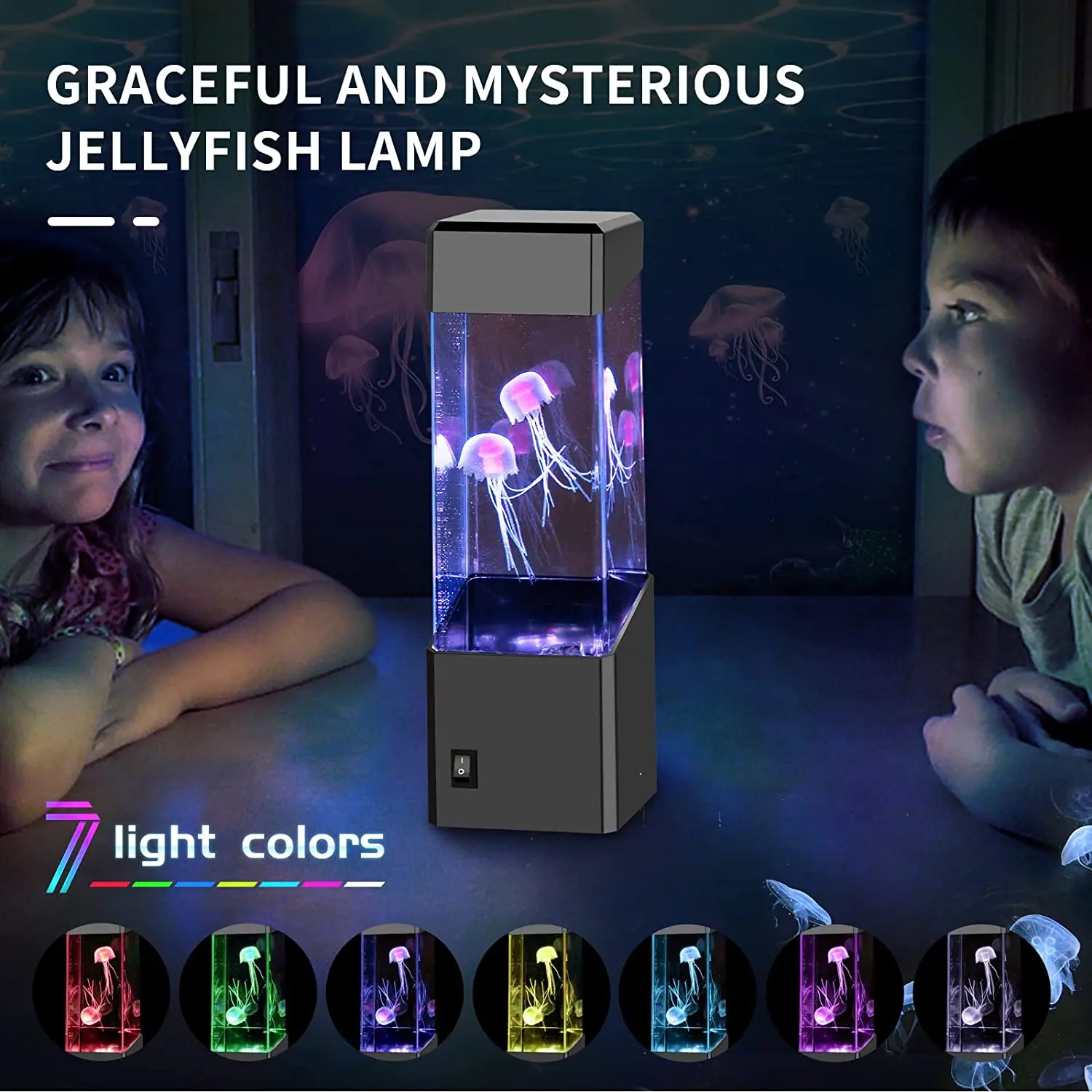 Tianhua Electric Jellyfish Tank Table Lamp With Color Changing Light ...