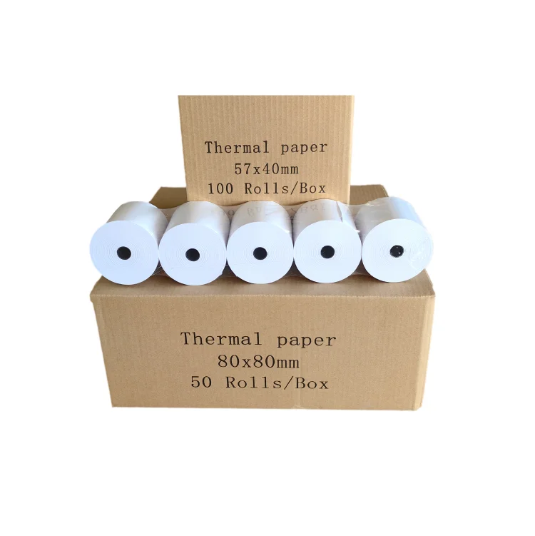 65gsm 55gsm High Quality Thermal Printer Receipt 80x80 Thermal POS Paper Roll 100% Pure Wood Pulp Roll