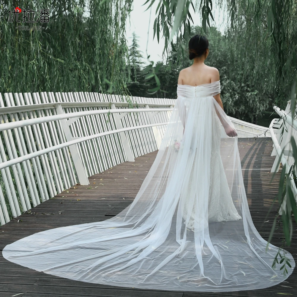 Youlapan VG87 R Romantic wedding white shawl single layer bridal veil  cathedral wedding bride product| Alibaba.com