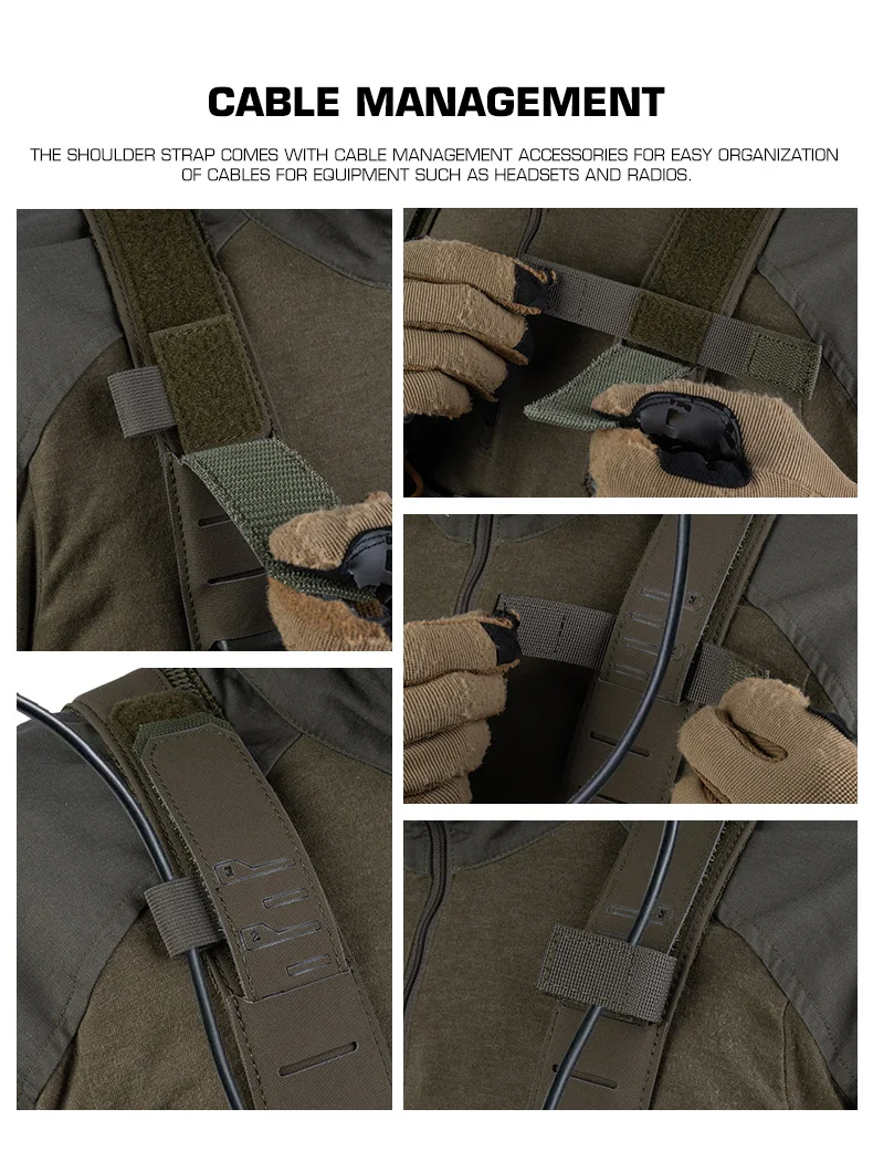 Taktische K-Modular-Brusttasche mit Schultergurten, atmungsaktives Mesh-Gewebe, passend für K-Z Airsoft Placard Admin Pouch – Detail 12