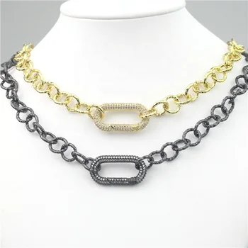 CH-LAN0209 Newest hip hop necklace jewelry,high quality chunky gold necklace jewellery,connector necklaces cheap wholesale