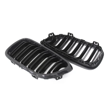 Double Kidney Slat Front Grille Carbon Fiber Bumper Grill for Bmw 2 Series F22 F23 235I 240I M2 F87