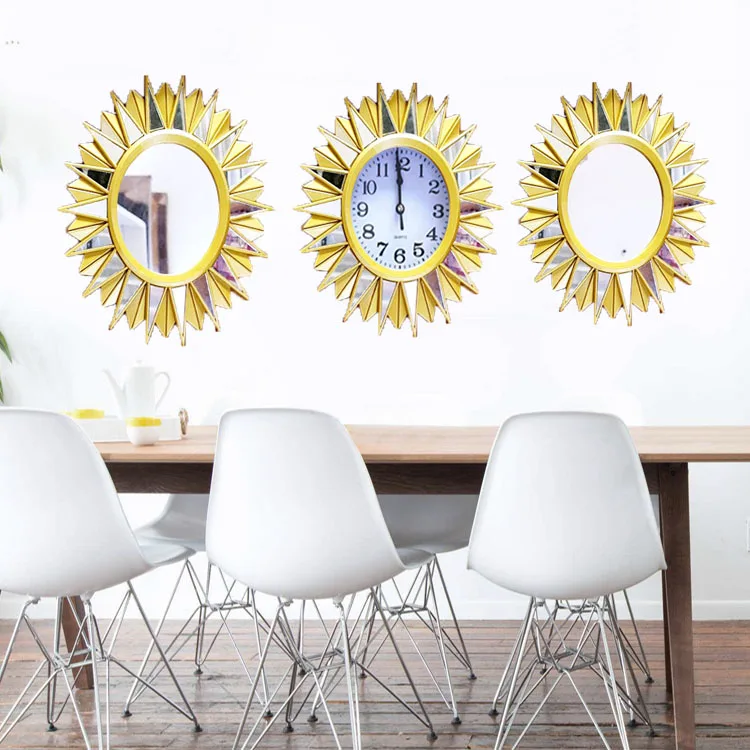 miroirs et horloges 3pcs dans un ensemble de décoration de la maison de  mode ensemble horloges murales
