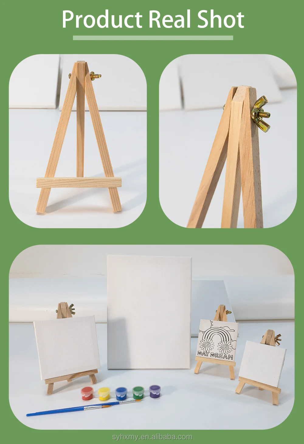 9*16cm Wooden Adjustable Desktop Mini Easel Art Painting Triangle Easel ...