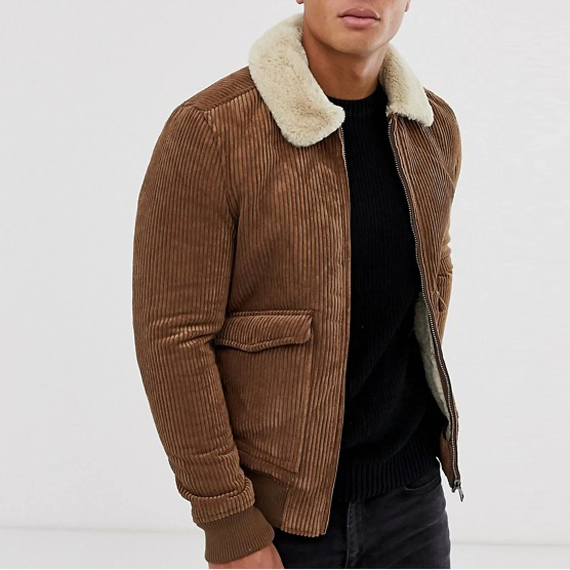 cord sheepskin jacket