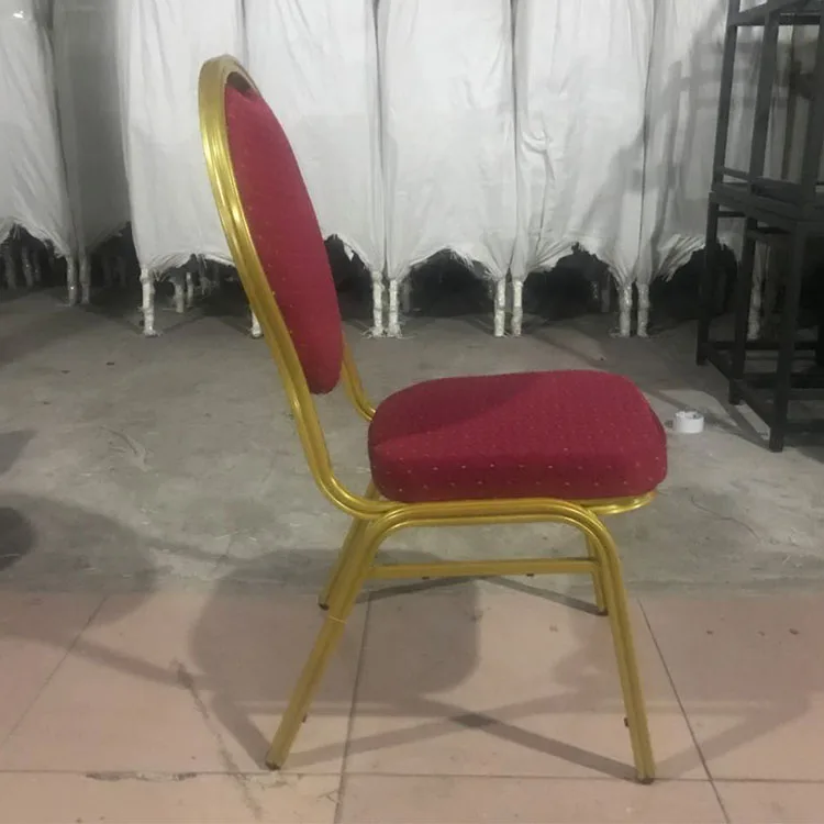 Fancy Hotel Aluminium Gold Finish Stacking Wedding Party Banquet Events  Chair