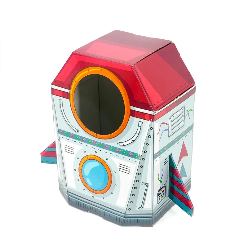 Free Design Unique Special Rocket Shaped Food Toys Gift Paper Packaging Box for Kids