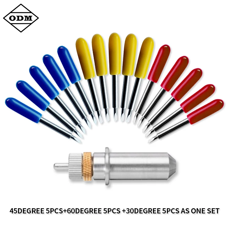 Summa Cutting Blades 15 Pieces Tungsten Steel Plotter Cutting Blade Cutting Tool 30, 45, 60 Degree with Holder