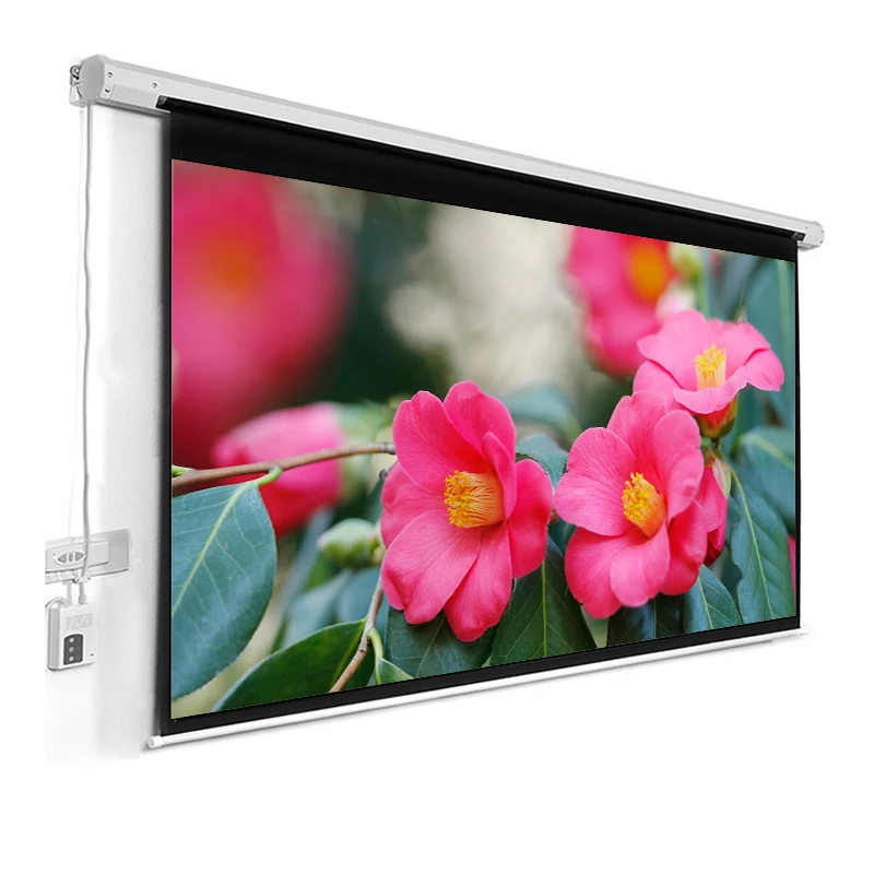 Electric Projector Screen Roll up Automatic Ceiling Mount Retractable Projector Alr Screen for Home Cinema