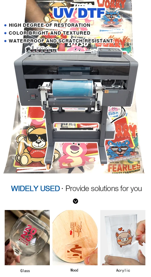 2024 Hot Sale Uv Dtf Sticker Printer 60cm 30cm A3 Uv Dtf Sticker Printer Ab Film Uv Ink Printer