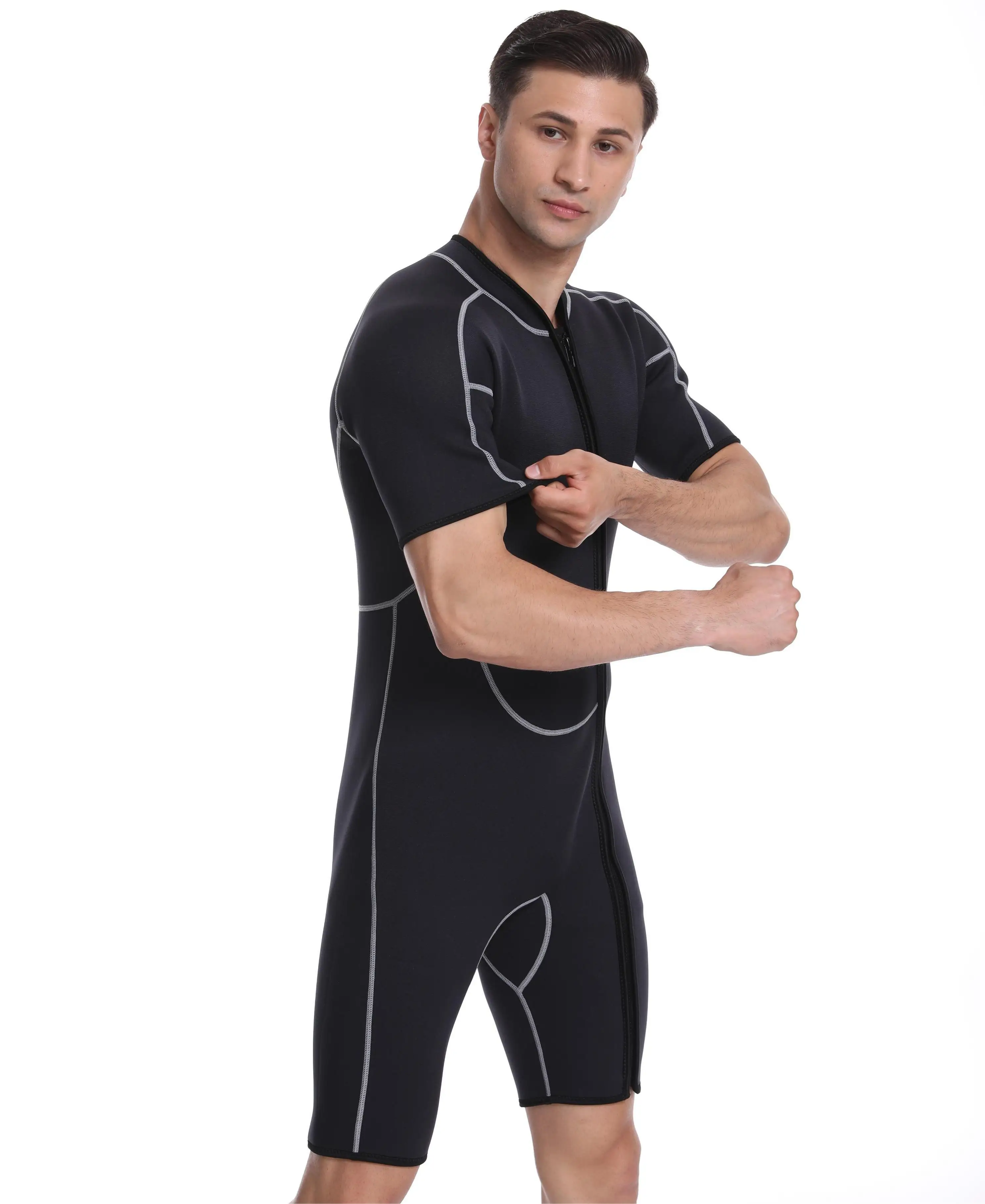 1.5mm 2mm 3mm Custom Shorty Neoprene Diving Suits Soft Sleeve Mens