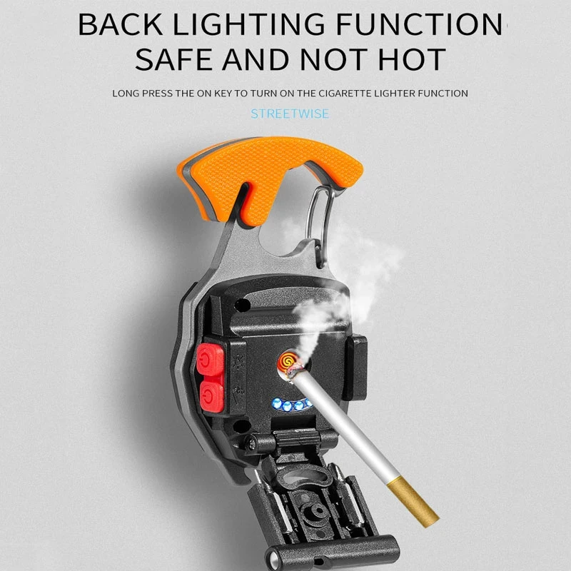 Mini Rechargeable Led Flashlight Keychain Lighter With Lantern