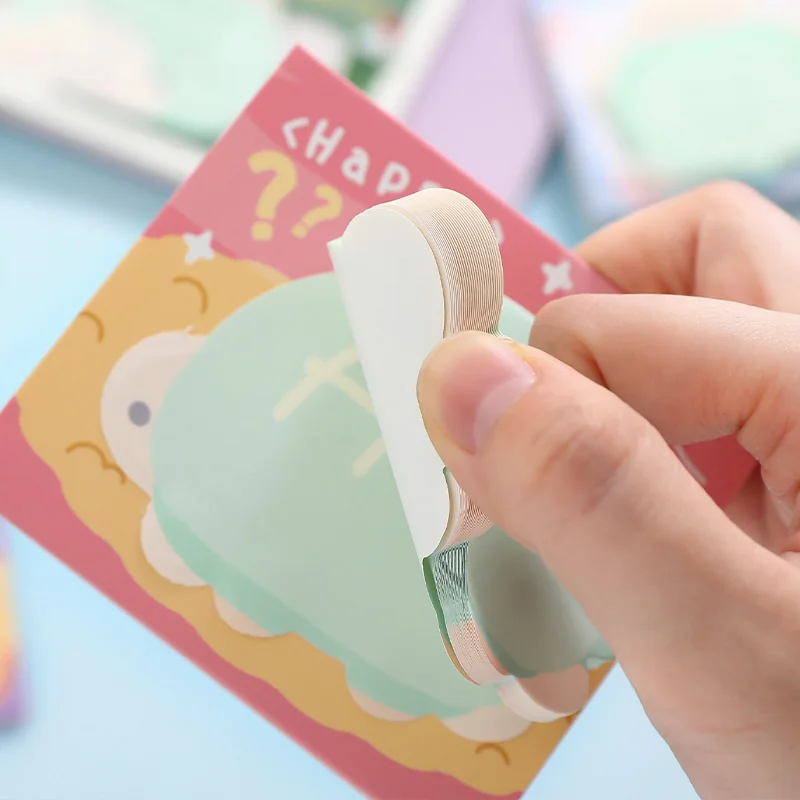 Simno 30 Sheets Cute Sticky Notes Cartoon Animal Sticky Notes Cute Animal Turtle Desig Self-Stick Memo Pads for School Office