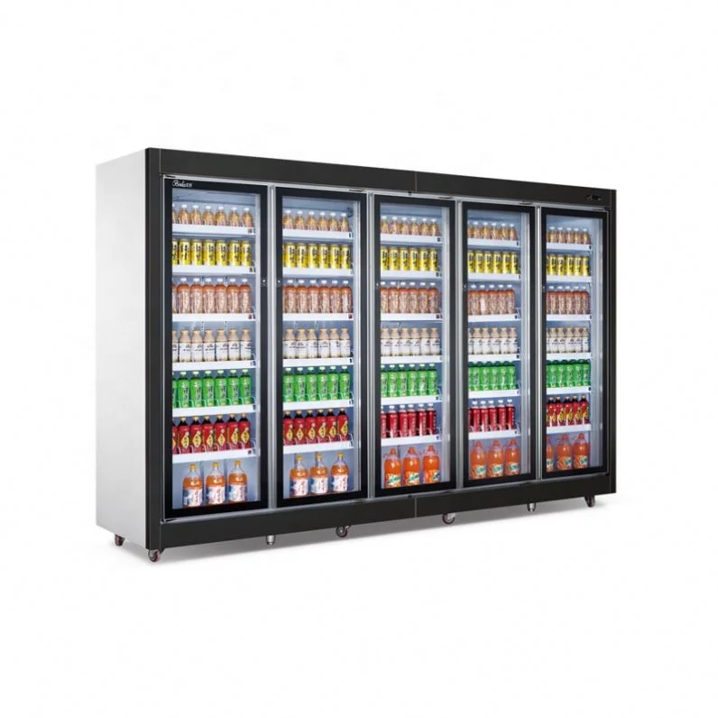 Large Capacity Fridge Commercial Refrigeration Equipment Supermarket Bottle Drinks Cold Water Beer Showcase Cabinet Fridge