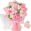 Bouquet rosa a doppio scomparto con petali appuntiti