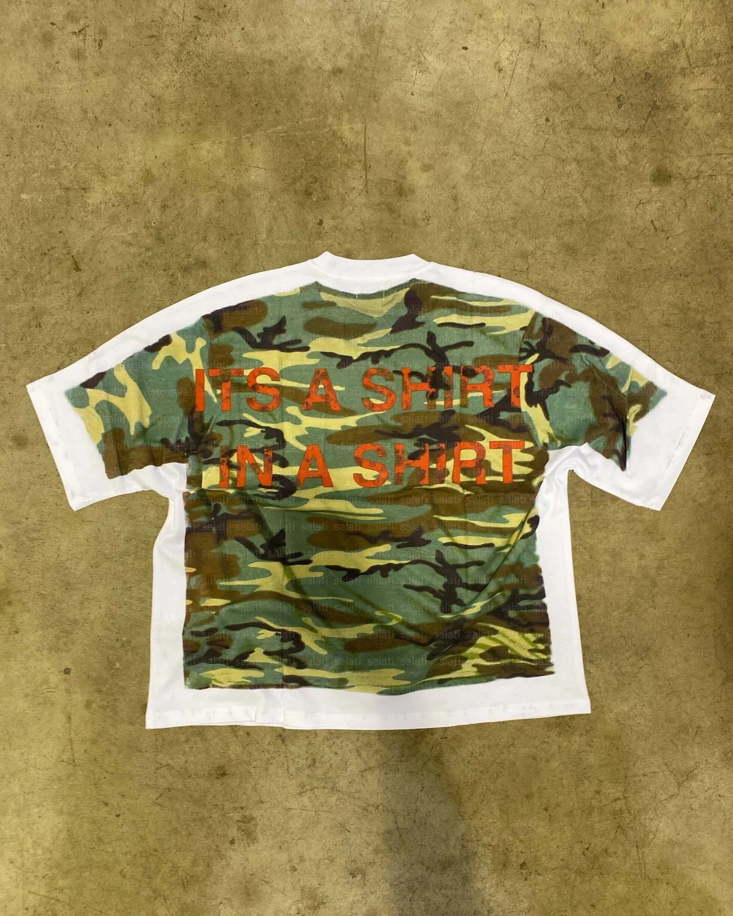 Salati Manufacturer Oversized Camouflage T-shirts 100% Cotton Streetwear Boxy Fit Cropped Tee Double Layer Camo T Shirt for Men gallery 2