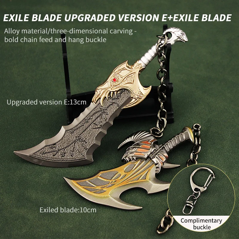 Hanaiette 1 Llavero Con Diseño De Arma De God Of War Chaos Blade Thunder Hammer Hacha Espada Con Soporte De Exhibición (modelo 7 En Caja