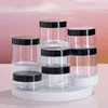 clear jar with black cap