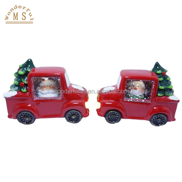 Manufacturer Terracotta Christmas Home Decorations LED Lights Color Painting/Glazing Car/truck/train Handmade Customized Craft