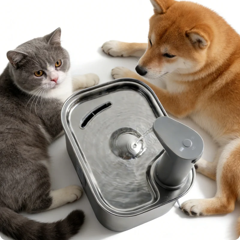 HDLY Quadrate Built-in 4600mAh Battery Motion Infrared Sensing 304 Stainless Steel Portable Waterproof Ultra Quiet Cats