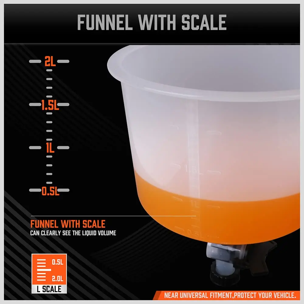 No-Spill Coolant Funnel Kit with Valve Switch Radiator Bleeder Funnel Kit