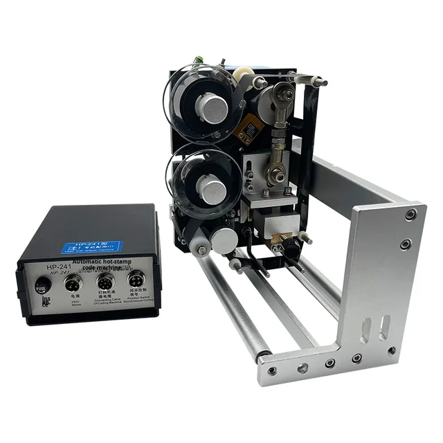 Semi-Automatic Electric HP241g Ribbon Coding Machine PLC Core for Food Packaging Synchronous Coding Device Labeling Cartons