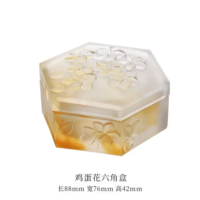 Custom High-quality Crystal Glass Osmanthus Jewelry Box Earring Necklace Box For Bedroom Decoration
