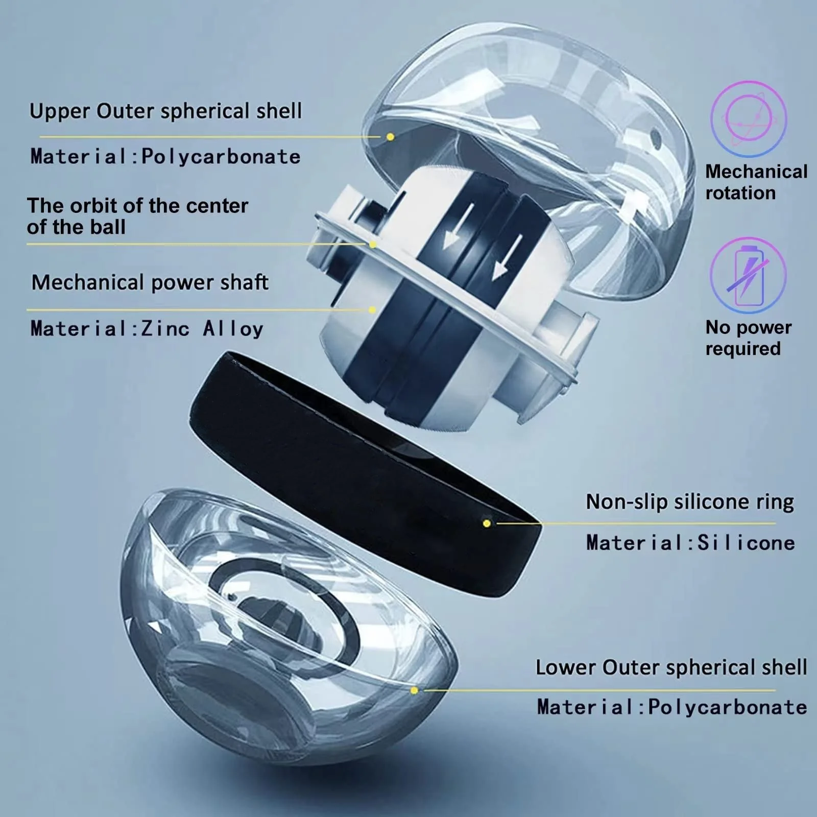 Custom Logo Gyro Wrist Exerciser LED Gyroscopic Autostart Range Power Wrist Metal Exercise Gyro Power Ball Wrist Ball