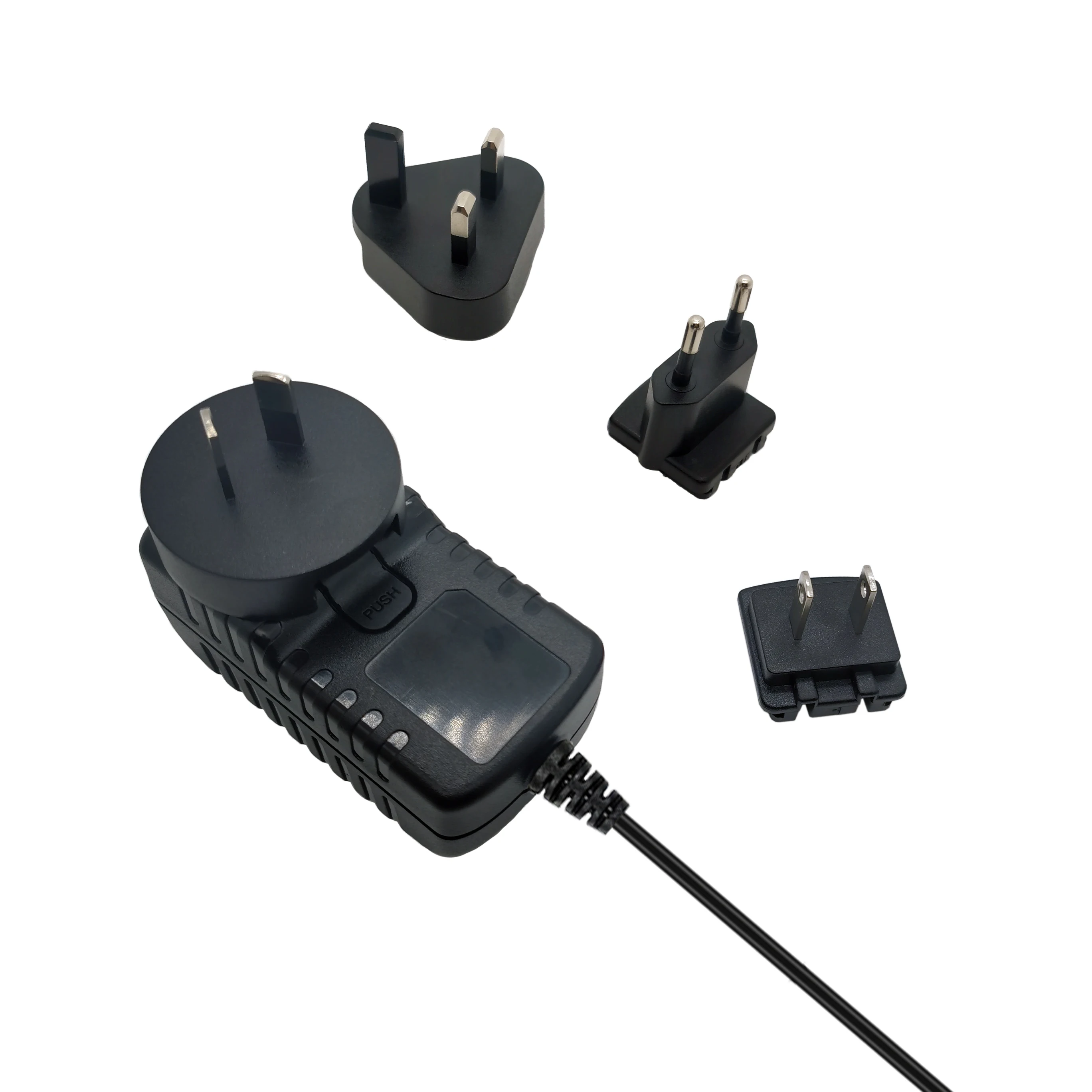 New 12V2A 24W Power Supply Adapter with Interchangeable Plug-in DC Output Type Convenient Connection