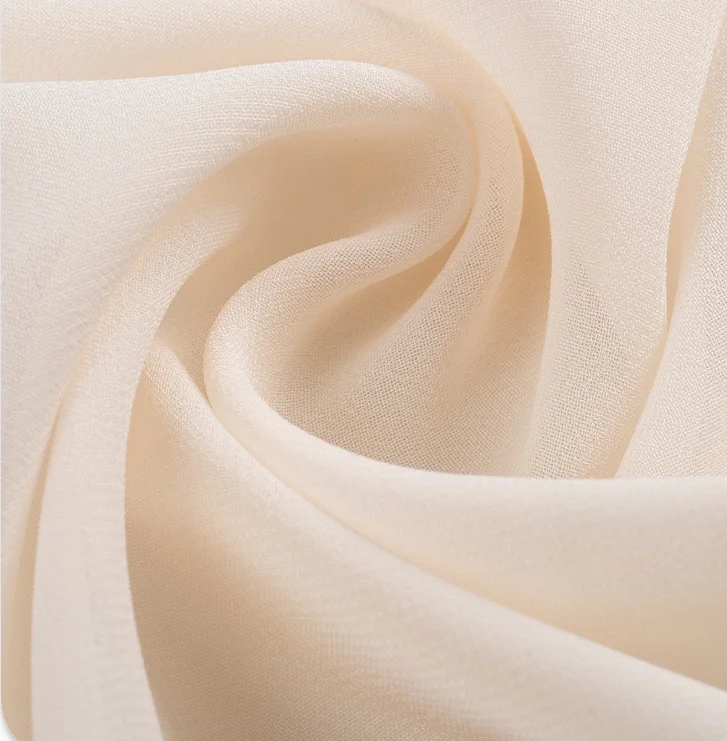 75D 2800 twist Georgette Chiffon Fabric 100% Polyester Chiffon Pearl Fabric for Dress