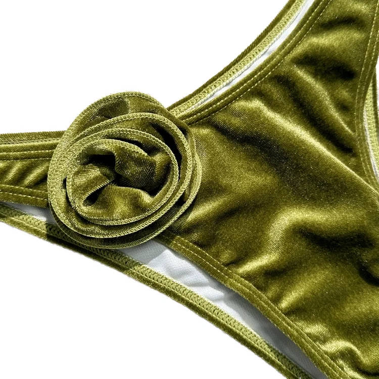 2025 New Sexy Swimsuit Europe and the United States 3D Three-dimensional Flower Bikini Ladies Swimsuit Wholesale