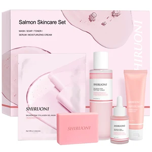 Custom Vegan Organic PDRN Salmon DNA Pink Brightening Whitening Skin Care Set Soothing Firming Anti-Wrinkle